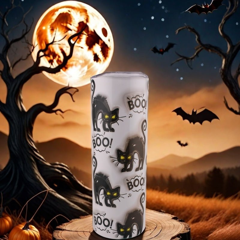 Alpha Custom Printing Halloween Cats 20oz tumbler with straw - Simply Everyday Products