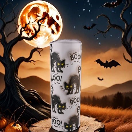 Alpha Custom Printing Halloween Cats 20oz tumbler with straw - Simply Everyday Products