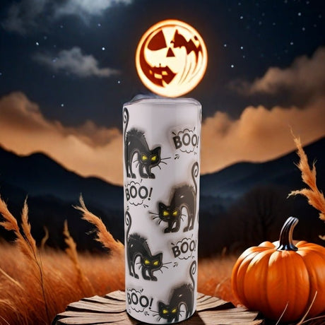 Alpha Custom Printing Halloween Cats 20oz tumbler with straw - Simply Everyday Products