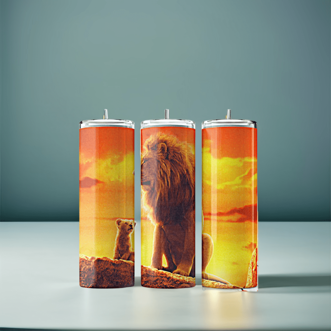 Alpha Custom Printing Lion King 20oz tumbler with straw - Simply Everyday Products