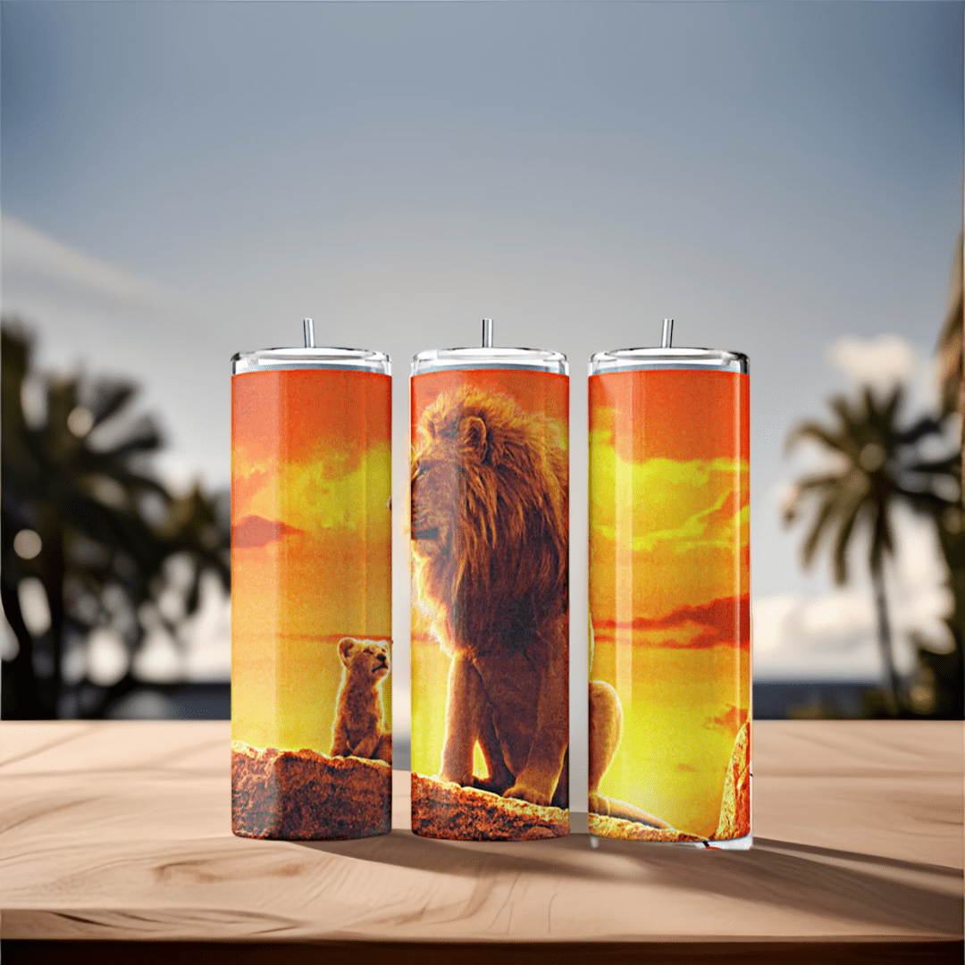 Alpha Custom Printing Lion King 20oz tumbler with straw - Simply Everyday Products