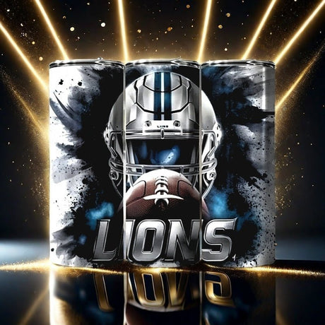 Alpha Custom Printing Lions Helmet 20oz tumbler with straw - Simply Everyday Products