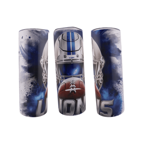 Alpha Custom Printing Lions Helmet 20oz tumbler with straw - Simply Everyday Products