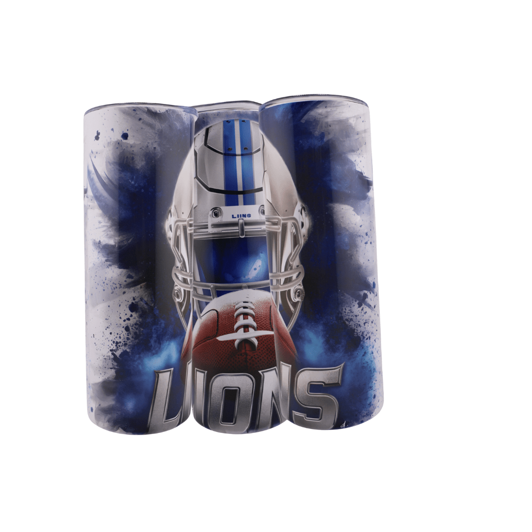 Alpha Custom Printing Lions Helmet 20oz tumbler with straw - Simply Everyday Products