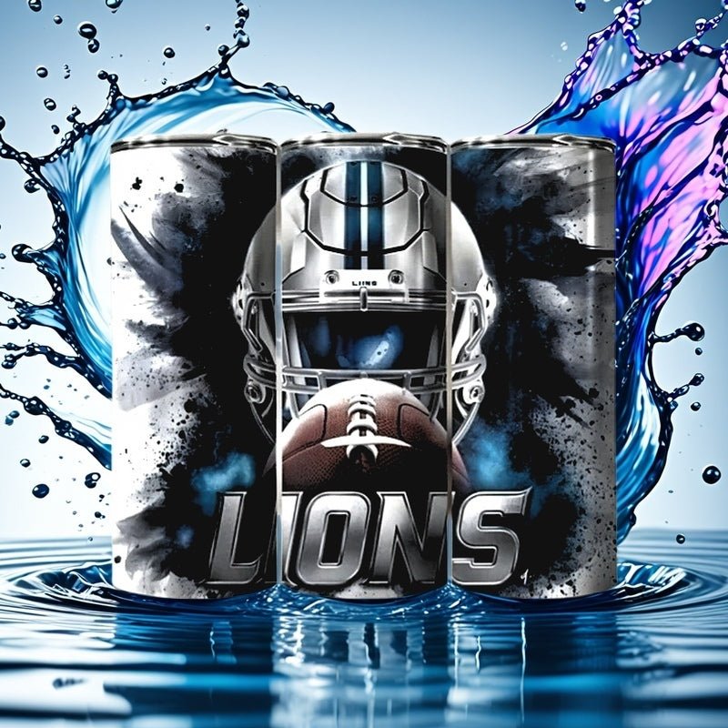 Alpha Custom Printing Lions Helmet 20oz tumbler with straw - Simply Everyday Products