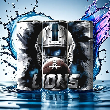 Alpha Custom Printing Lions Helmet 20oz tumbler with straw - Simply Everyday Products