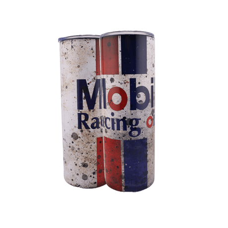 Alpha Custom Printing Mobil Racing OIl 20oz tumbler with straw - Simply Everyday Products