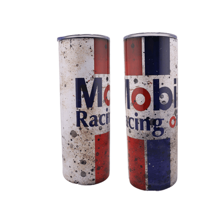 Alpha Custom Printing Mobil Racing OIl 20oz tumbler with straw - Simply Everyday Products