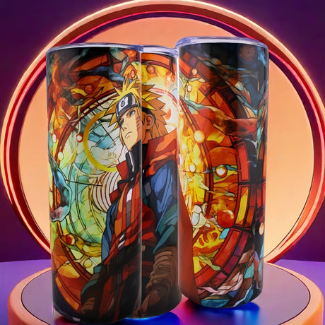 Alpha Custom Printing Naruto Stained Glass 20oz tumbler with straw - Simply Everyday Products