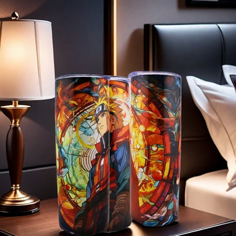 Alpha Custom Printing Naruto Stained Glass 20oz tumbler with straw - Simply Everyday Products