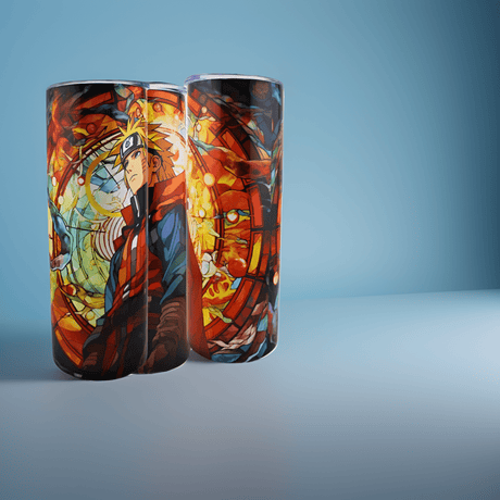 Alpha Custom Printing Naruto Stained Glass 20oz tumbler with straw - Simply Everyday Products