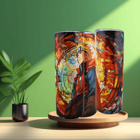 Alpha Custom Printing Naruto Stained Glass 20oz tumbler with straw - Simply Everyday Products