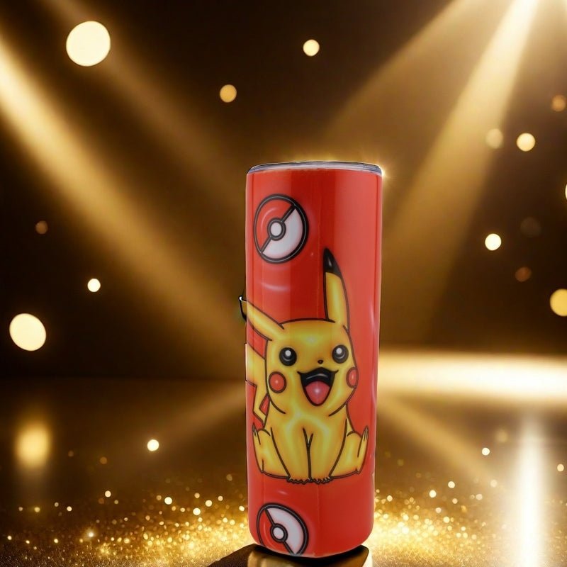 Alpha Custom Printing Pikachu 3D 20oz tumbler with straw - Simply Everyday Products