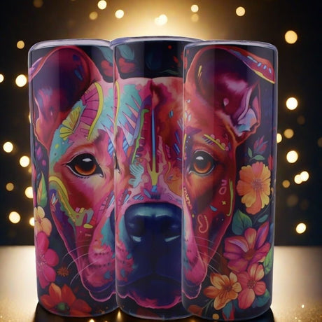 Alpha Custom Printing Pitbull With Flowers - Simply Everyday Products
