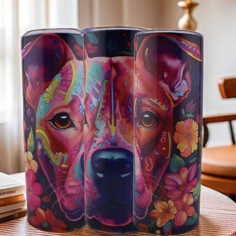 Alpha Custom Printing Pitbull With Flowers - Simply Everyday Products