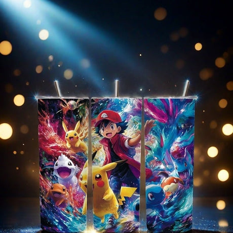 Alpha Custom Printing Pokemon Wave 20oz tumbler with straw - Simply Everyday Products