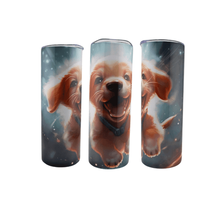 Alpha Custom Printing Puppy Runing 20oz tumbler with straw - Simply Everyday Products