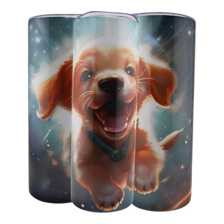 Alpha Custom Printing Puppy Runing 20oz tumbler with straw - Simply Everyday Products
