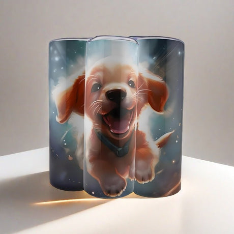Alpha Custom Printing Puppy Runing 20oz tumbler with straw - Simply Everyday Products