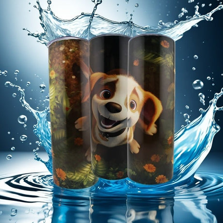 Alpha Custom Printing Puppy Sitting in Field 20oz tumbler with straw - Simply Everyday Products