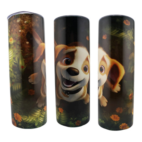Alpha Custom Printing Puppy Sitting in Field 20oz tumbler with straw - Simply Everyday Products