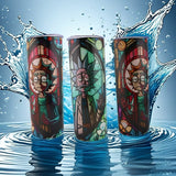 Alpha Custom Printing Rick And Morty Stained Glass 20oz tumbler with straw - Simply Everyday Products