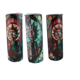 Alpha Custom Printing Rick And Morty Stained Glass 20oz tumbler with straw - Simply Everyday Products