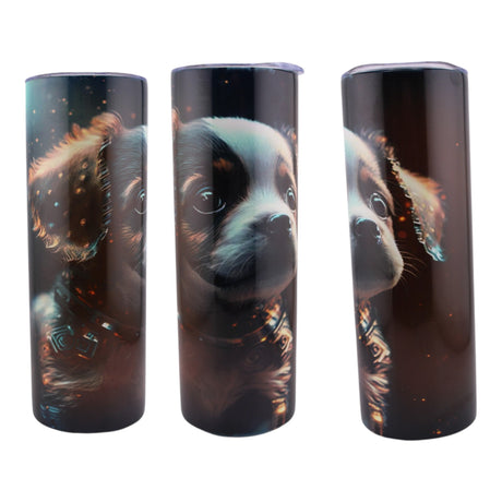 Alpha Custom Printing Space Puppy 20oz tumbler with straw - Simply Everyday Products