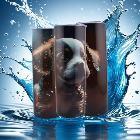 Alpha Custom Printing Space Puppy 20oz tumbler with straw - Simply Everyday Products