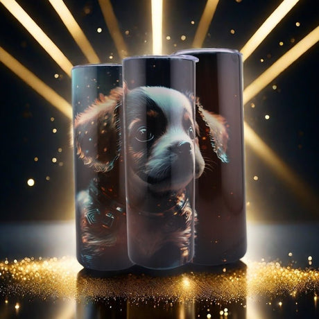 Alpha Custom Printing Space Puppy 20oz tumbler with straw - Simply Everyday Products