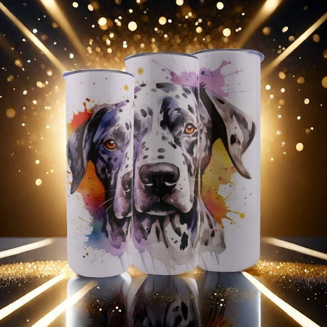 Alpha Custom Printing Splatter Dalmation 20oz tumbler with straw - Simply Everyday Products