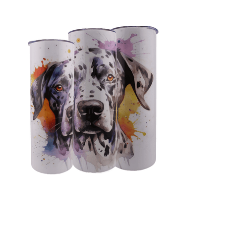 Alpha Custom Printing Splatter Dalmation 20oz tumbler with straw - Simply Everyday Products