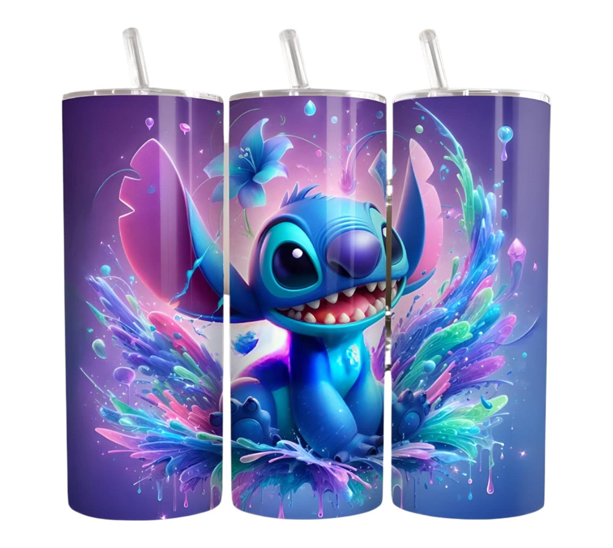 Alpha Custom Printing Stitch Splash 20oz tumbler with straw - Simply Everyday Products