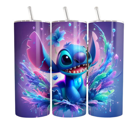 Alpha Custom Printing Stitch Splash 20oz tumbler with straw - Simply Everyday Products
