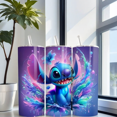 Alpha Custom Printing Stitch Splash 20oz tumbler with straw - Simply Everyday Products