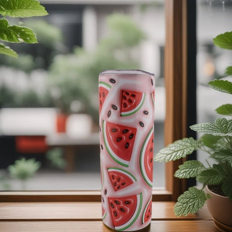 Alpha Custom Printing Watermelons 3D 20oz tumbler with straw - Simply Everyday Products