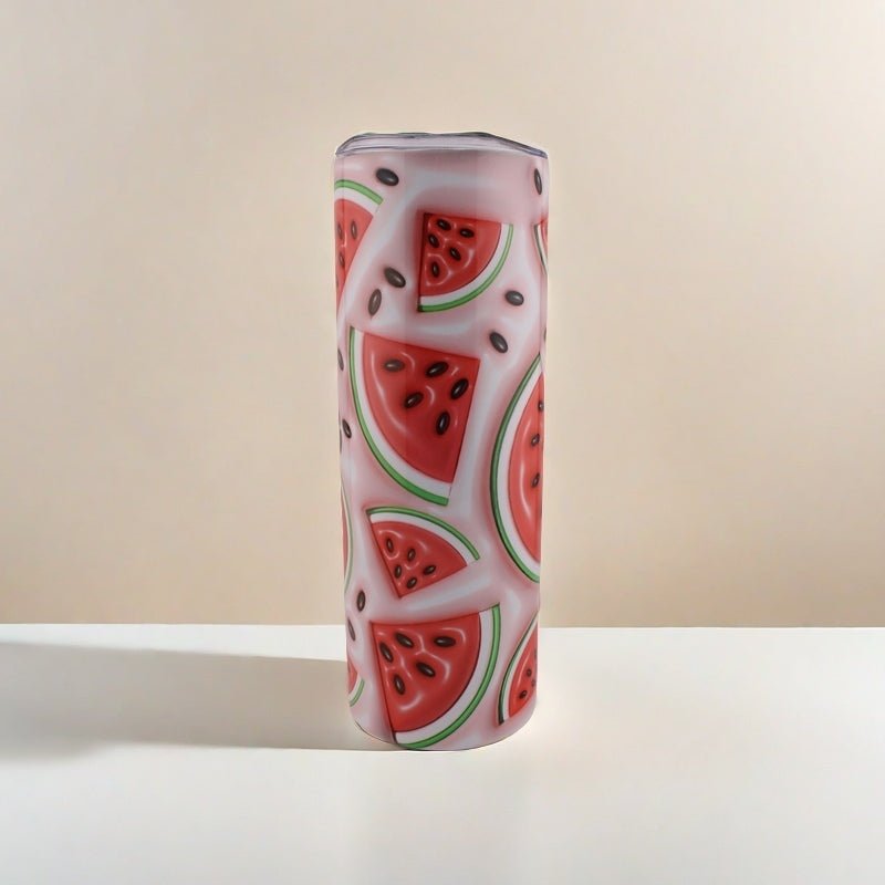 Alpha Custom Printing Watermelons 3D 20oz tumbler with straw - Simply Everyday Products