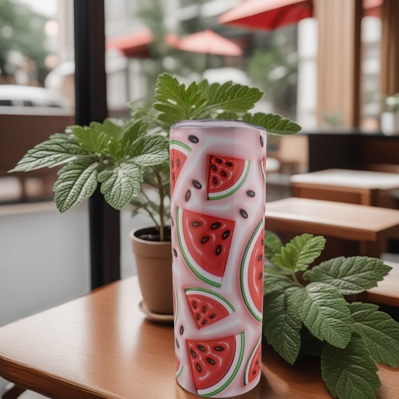 Alpha Custom Printing Watermelons 3D 20oz tumbler with straw - Simply Everyday Products