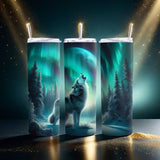 Alpha Custom Printing Wolf Howling 20oz tumbler with straw - Simply Everyday Products