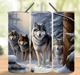 Alpha Custom Printing Wolf Pack 20oz tumbler with straw - Simply Everyday Products