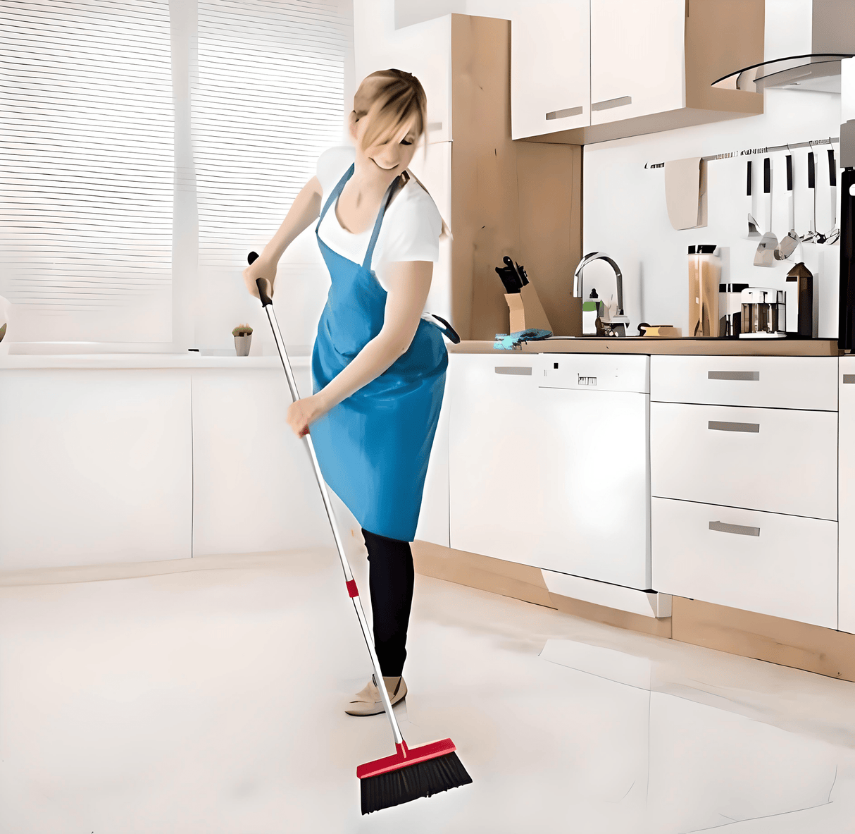 🧹✨ Broom and Dust Pan Set Effortless Clean. Neat and Tidy. ( Orange) - Simply Everyday Products