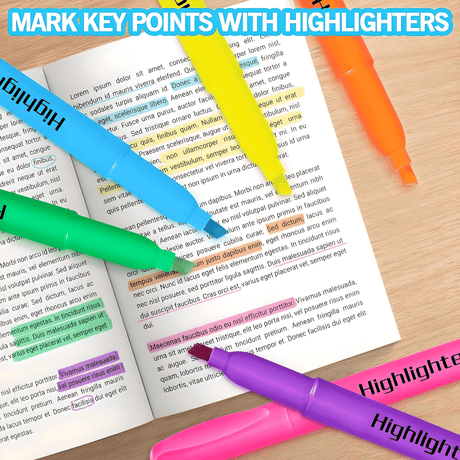 Highlighters Bulk Pack – Multi - Color Highlighter Set with Chisel Tips – Smooth, Quick - Dry Ink – Perfect for School, Office, Studying & Organizing – Large Value Pack - Simply Everyday Products