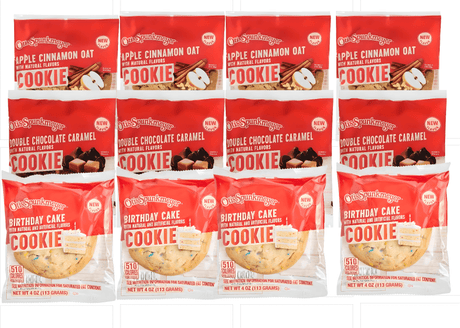 Otis Cookies Variety 12 - Pack - 4 Birthday Cake, 4 Apple Cinnamon Oats, 4 Double Chocolate Caramel - Gourmet Cookie Assortment - Simply Everyday Products