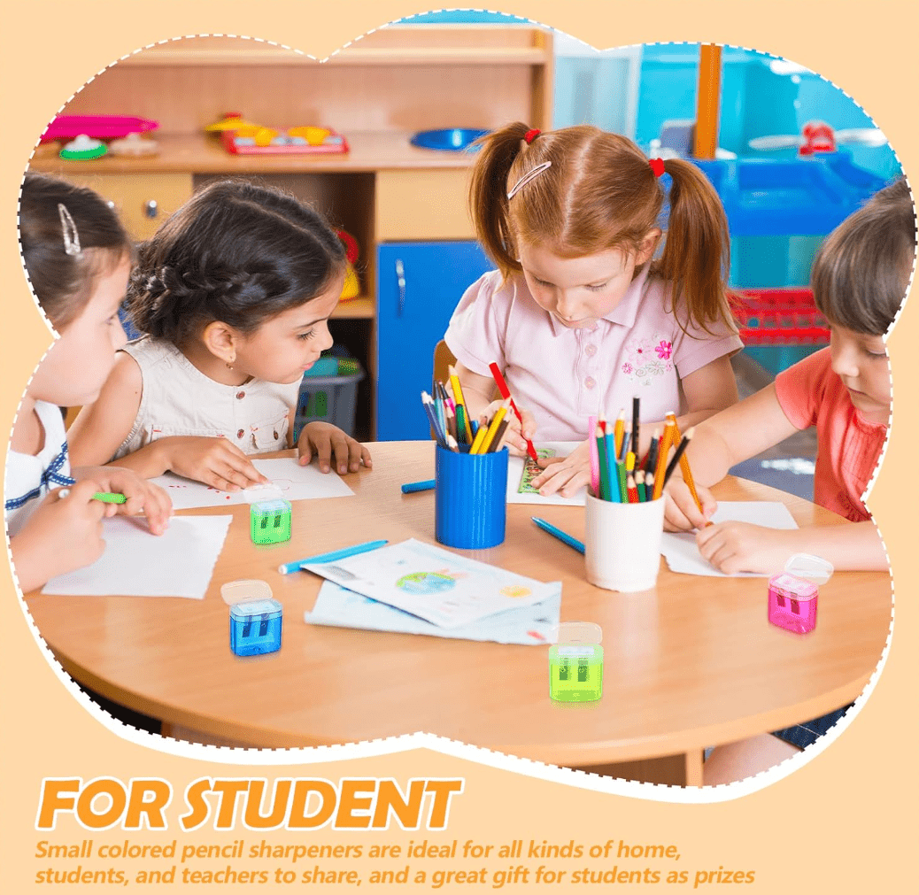 Pencil Sharpeners Bulk Pack – Manual Dual - Hole Sharpeners for Standard & Jumbo Pencils – Compact, Portable, Easy - to - Clean – Great for Classrooms, Schools, Offices & Art Supplies - Simply Everyday Products