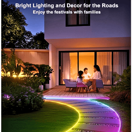 Simply Everyday Products 32.5Ft Neon Rope Lights - Flexible LED Rope Lights with App & Remote Control, Multiple Modes RGB Outdoor Neon Lights, IP65 Waterproof, - Simply Everyday Products