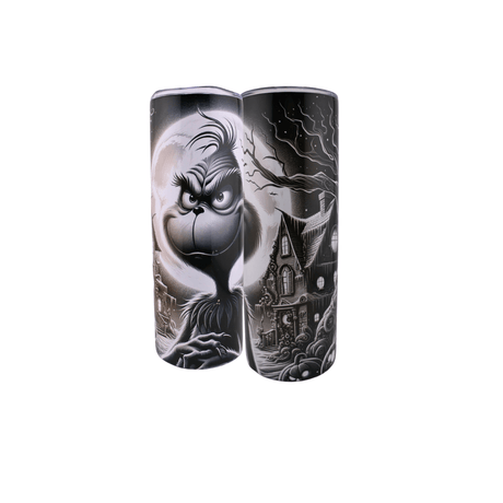 Simply Everyday Products Black & White Grinch - Themed Tumbler - 20oz Stainless Steel Cup - Simply Everyday Products