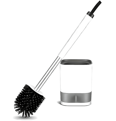 Toilet Brush with Holder – Compact Toilet Bowl Cleaner with Ventilated Stand – Deep Cleaning Bristles – Sleek, Space - Saving Bathroom Accessory - Simply Everyday Products