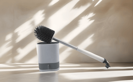 Toilet Brush with Holder – Compact Toilet Bowl Cleaner with Ventilated Stand – Deep Cleaning Bristles – Sleek, Space - Saving Bathroom Accessory - Simply Everyday Products