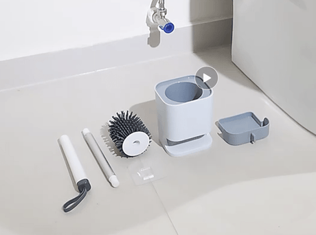 Toilet Brush with Holder – Compact Toilet Bowl Cleaner with Ventilated Stand – Deep Cleaning Bristles – Sleek, Space - Saving Bathroom Accessory - Simply Everyday Products